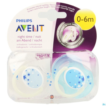 Philips avent sucette silicone nuit +3m    2