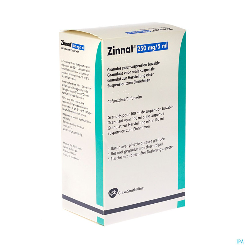Zinnat 250 susp or 100ml 250mg/5ml