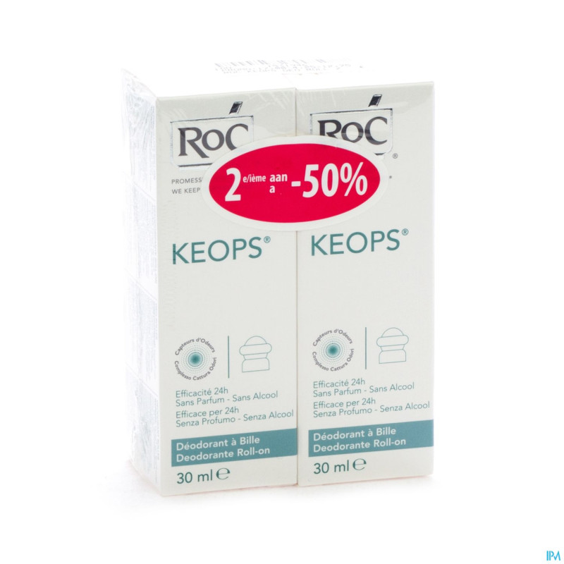 Roc keops duo deo a bil s/alc s/parf p/norm 2x30ml