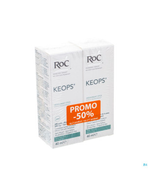 Roc keops duo deo stick s/alc s/parf p/norm 2x40ml