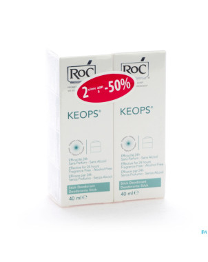 Roc keops duo deo stick s/alc s/parf p/norm 2x40ml