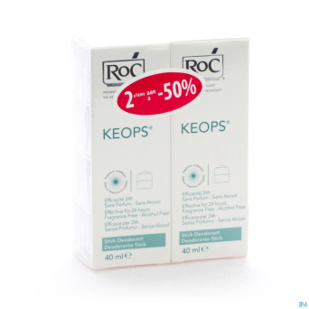 Roc keops duo deo stick s/alc s/parf p/norm 2x40ml