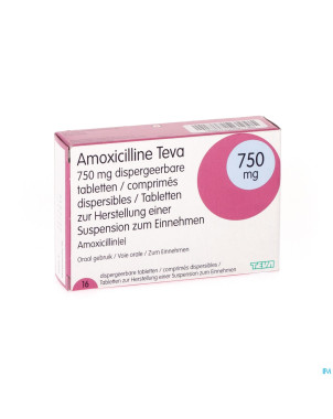 Amoxicilline teva disp comp 16x750mg
