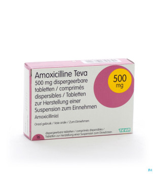 Amoxicilline teva disp comp 16x500mg