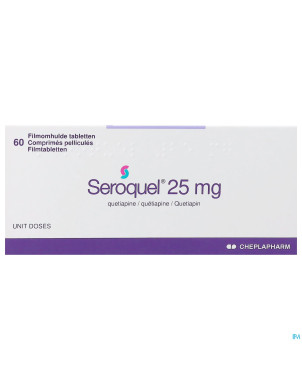 Seroquel  25 comp  60 x  25 mg ud
