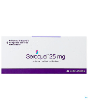 Seroquel  25 comp   6 x  25 mg