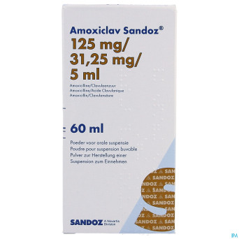 Amoxiclav sandoz 125mg/5ml pd susp 60ml