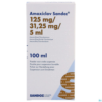 Amoxiclav sandoz 125mg/5ml pd susp100ml