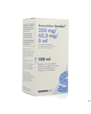 Amoxiclav sandoz 250mg/5ml pd susp100ml