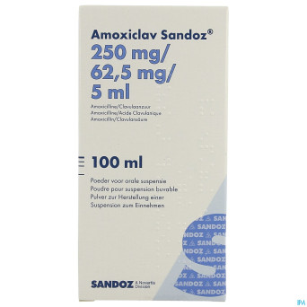 Amoxiclav sandoz 250mg/5ml pd susp100ml