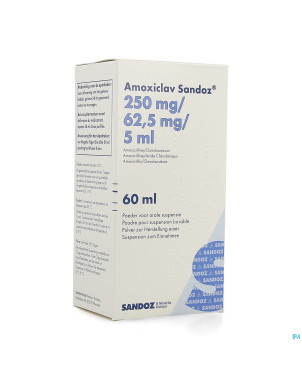 Amoxiclav sandoz 250mg/5ml pd susp 60ml