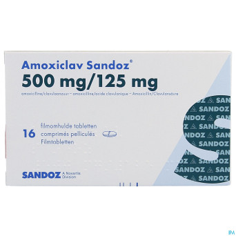Amoxiclav sandoz 500/125 mg comp 16