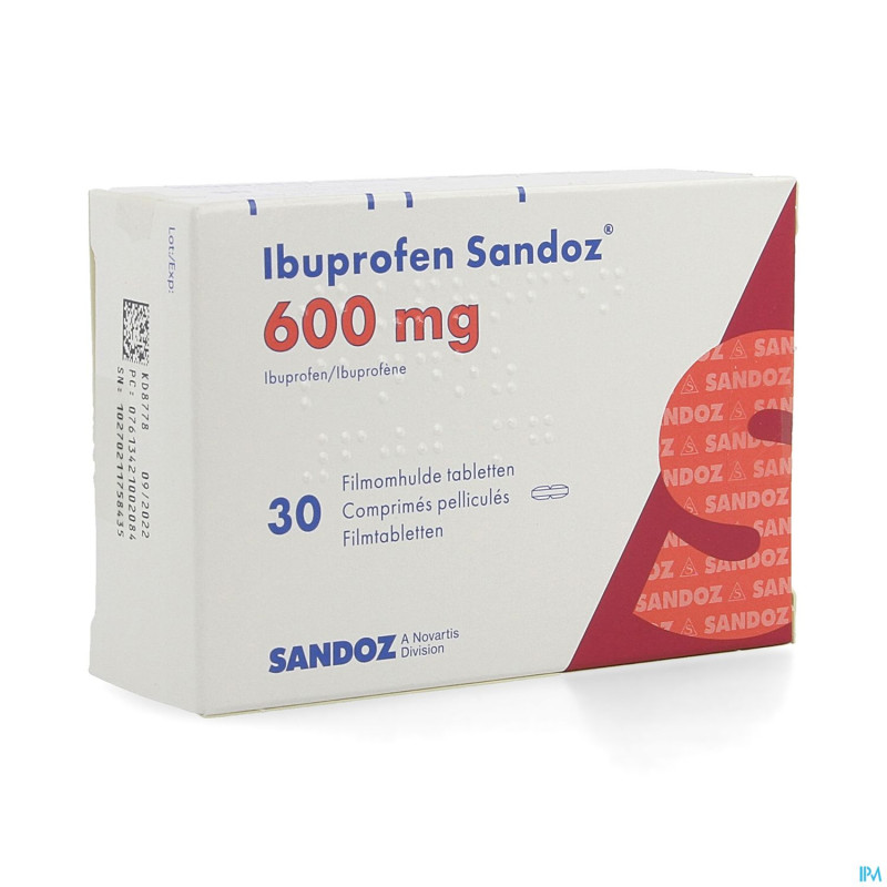 Ibuprofen sandoz 600mg comp pell 30
