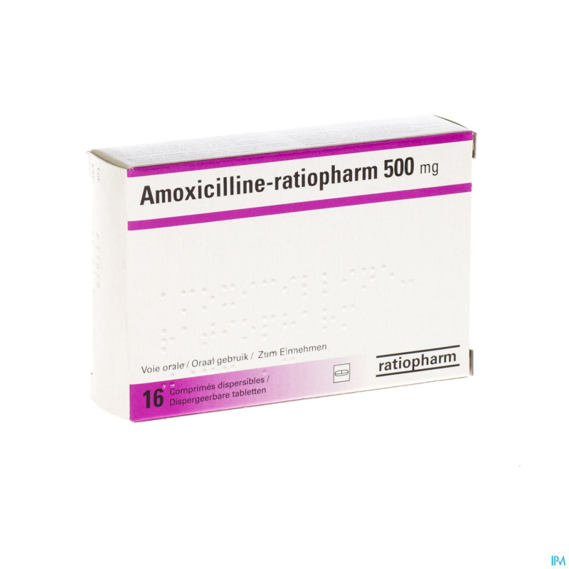 Amoxicilline ratio 500mgcomp disp16