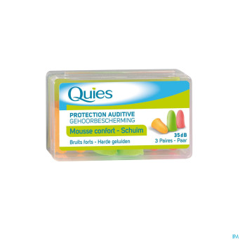 Quies protection auditive mousse fluo 3 paires