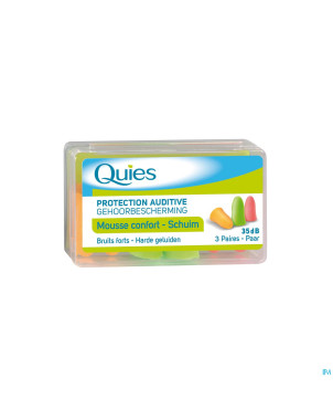 Quies protection auditive mousse fluo 3 paires