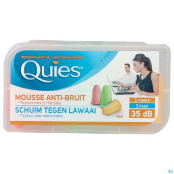 Quies protection auditive mousse fluo 3 paires