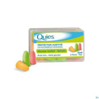 Quies protection auditive mousse fluo 3 paires