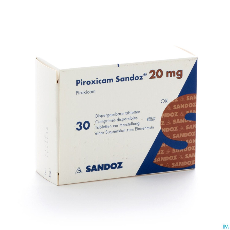 Piroxicam sandoz tabl disp 30 x 20 mg