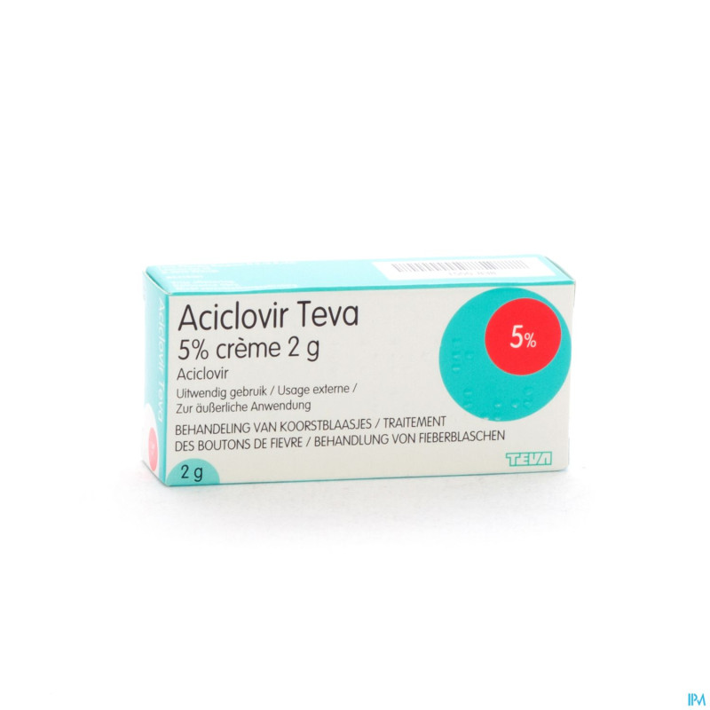 Aciclovir teva 5 % creme 2 g