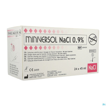 Nacl 0,9% 45ml miniversol ud rincage aguettant 24