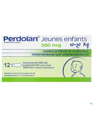 Perdolan supp jeun enf 12x200mg