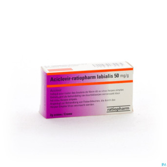 Aciclovir teva labialis creme tube 2g