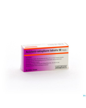 Aciclovir teva labialis creme tube 2g
