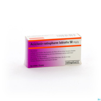 Aciclovir teva labialis creme tube 2g
