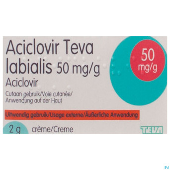 Aciclovir teva labialis creme tube 2g