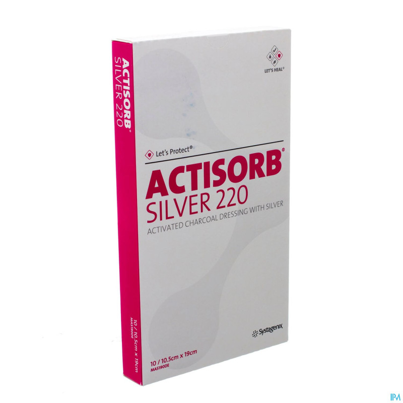 Actisorb silver 220 cp   19,0x10,5cm 10 mas190de