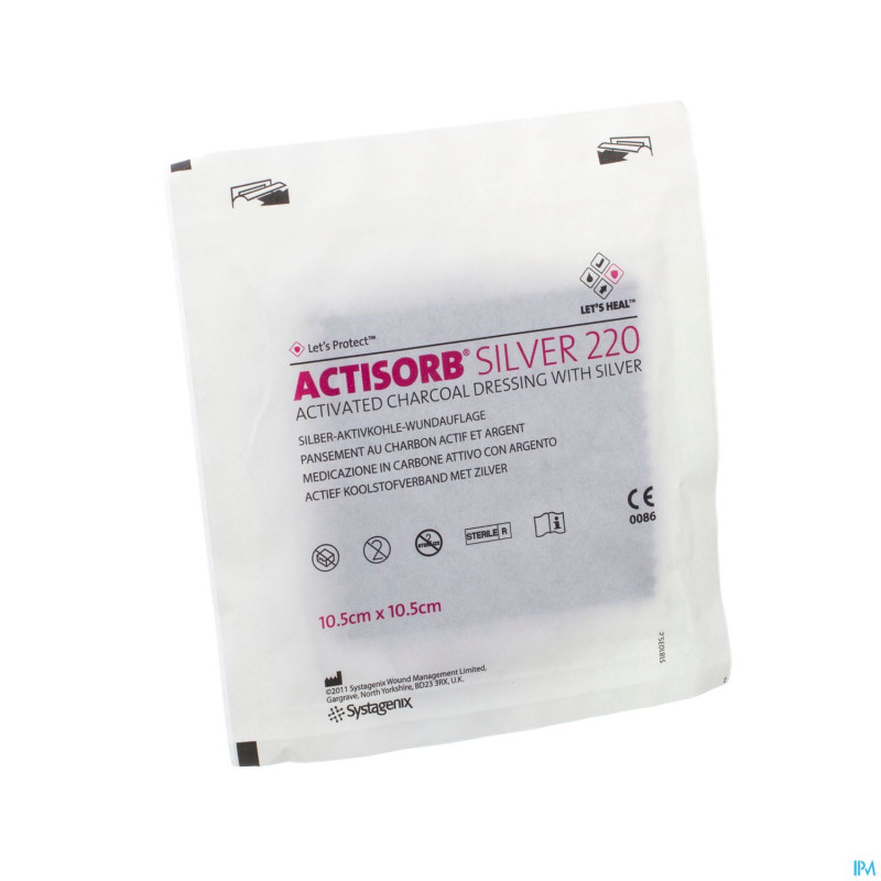 Actisorb silver 220 cp   10,5x10,5cm  1 mas105de