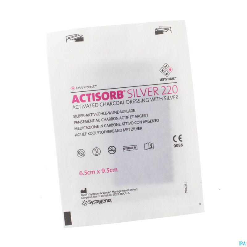 Actisorb silver 220 cp    9,5x 6,5cm  1 mas065de