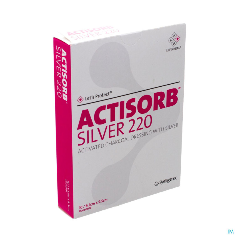 Actisorb silver 220 cp    9,5x 6,5cm 10 mas065de