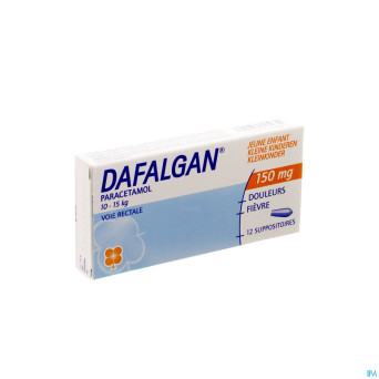 Dafalgan 150 mg suppos 12 jeune enf