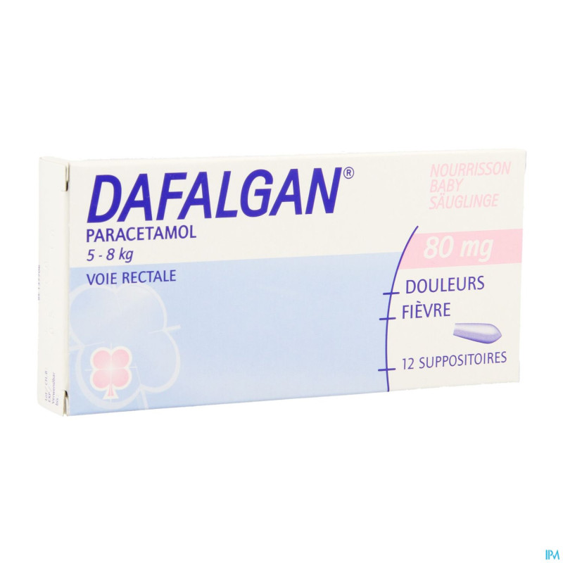 Dafalgan  80 mg suppos 12 nourrissons