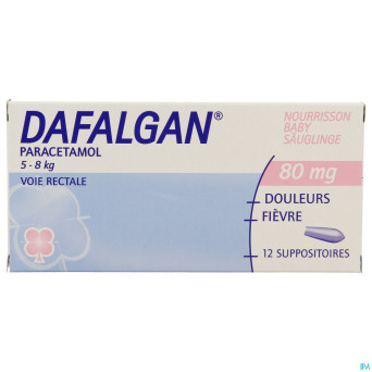 Dafalgan  80 mg suppos 12 nourrissons