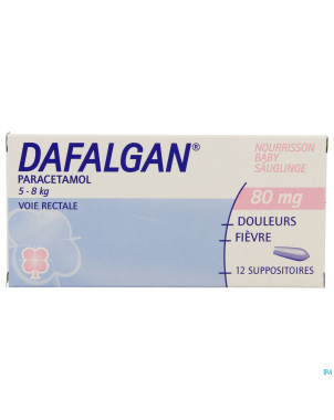 Dafalgan  80 mg suppos 12 nourrissons