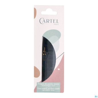 Cartel peigne rhodoid a/statique poche noir    as3