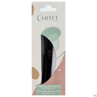 Cartel peigne rhodoid a/statique poche noir    as3