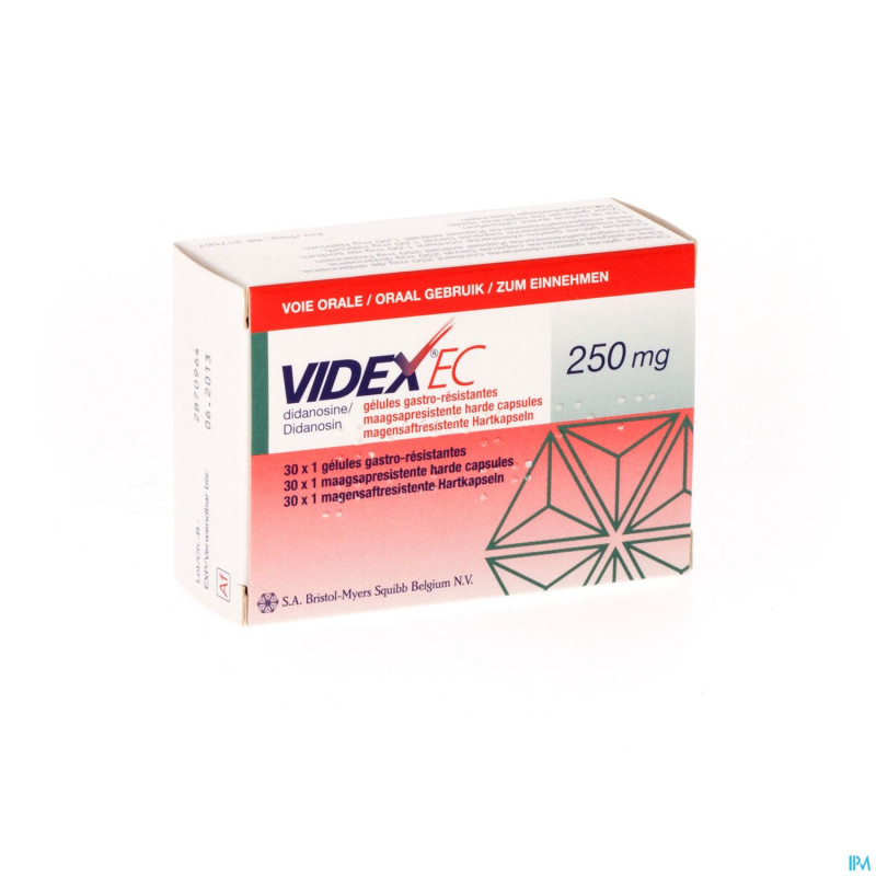 Videx ec caps gastro res 30 x 250mg