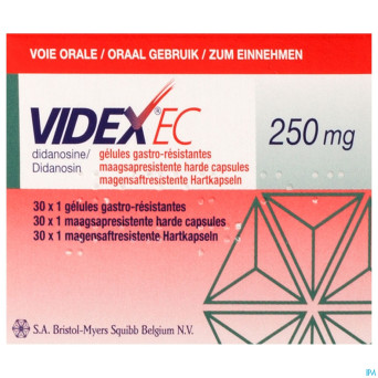Videx ec caps gastro res 30 x 250mg