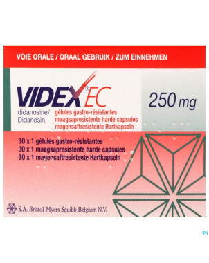 Videx ec caps gastro res 30 x 250mg