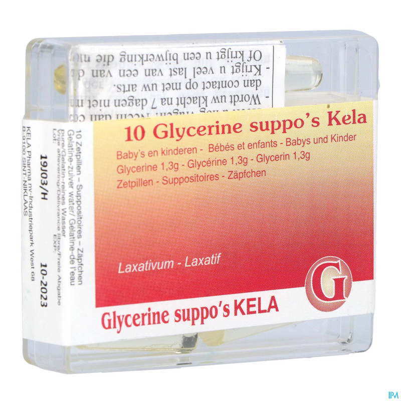 Glycerine kela pharma baby - inf supp 10