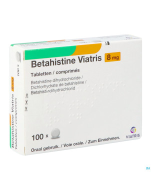 Betahistine viatris 8mg comp 100