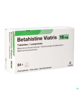 Betahistine viatris 16mg comp 84