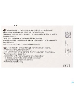 Betahistine viatris 16mg comp 84