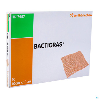 Bactigras pansement    10cmx10cm 10 7457