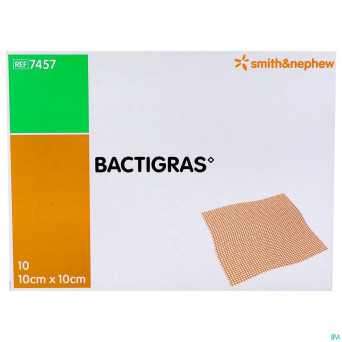 Bactigras pansement    10cmx10cm 10 7457