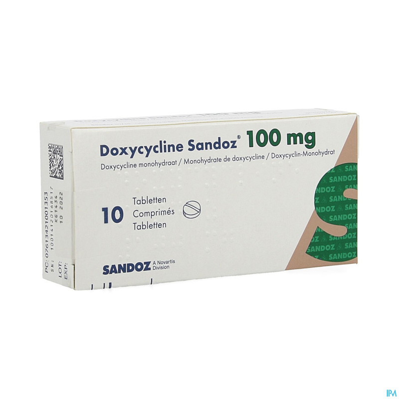 Doxycycline sandoz comp pp/alu 10x100mg